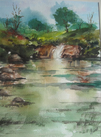 Riera de marganell Watercolour Paper Landscaping