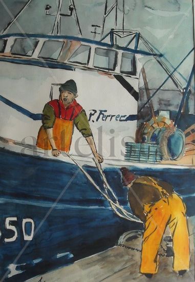 Pescadores de cambrils Watercolour Card Landscaping