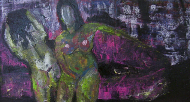 Sentadas Acrylic Textile Nude Paintings