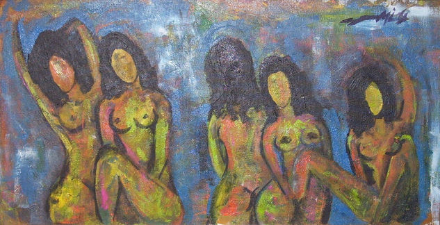 Amanecer Acrylic Textile Nude Paintings