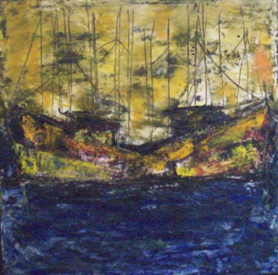 De noche Acrylic Textile Marine Painting