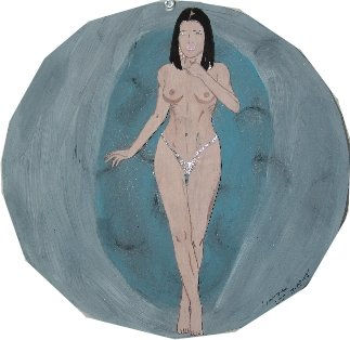 MUJER DE LA LUNA II Watercolour Card Nude Paintings