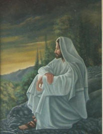 Jesus meditando.