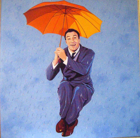 Cantando bajo la lluvia Acrylic Canvas Portrait