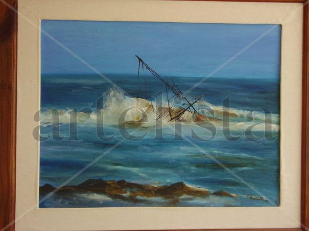 La Mirage Oil Panel Marine Painting