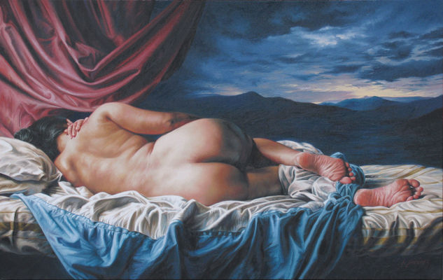 Desnudo Óleo Lienzo Desnudos