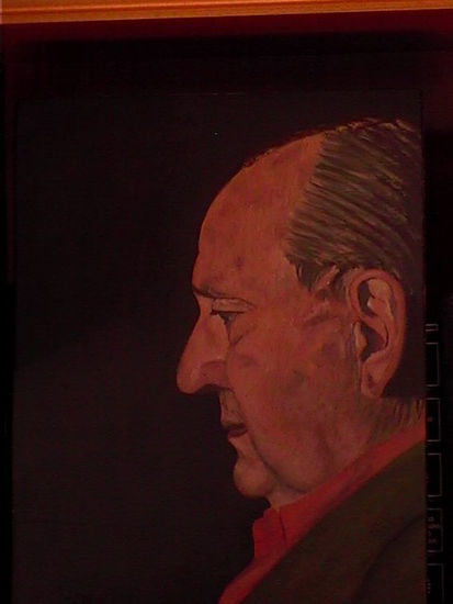 Perfil pensador Oil Panel Portrait