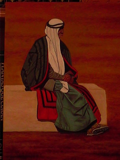 Arabe al sol Oil Panel Figure Painting