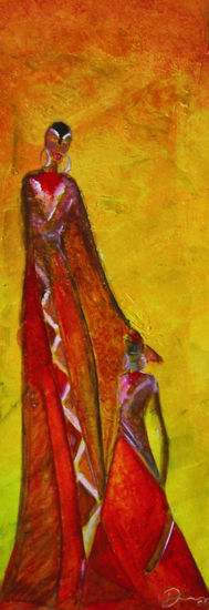 mujer 1 Acrylic Panel Figure Painting