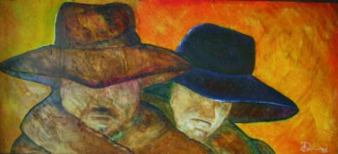 mis abuelos Acrylic Panel Figure Painting