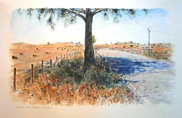 Portugal. Alentejo Watercolour Paper Landscaping