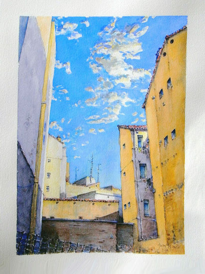 Madrid. Tejados, Lavapiés Watercolour Paper Landscaping