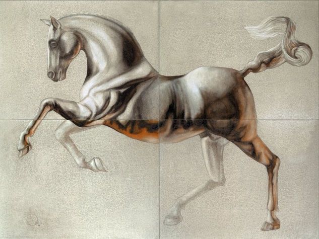 Caballo en Mica Oil Canvas Animals