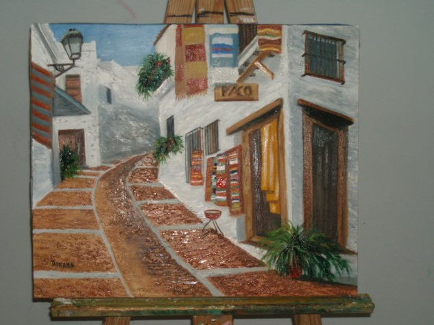 Calle tipica de las Alpujarras ( Granada) Oil Canvas Landscaping