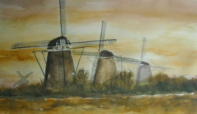 Molinos Holandeses Oil Canvas Landscaping