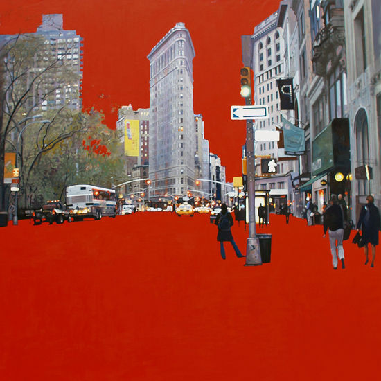 Flatiron NYmixta s.tela 100x100.jpg Mixed media Canvas Landscaping