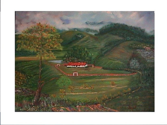 HACIENDAS COLOMBIA3. Óleo Lienzo Paisaje