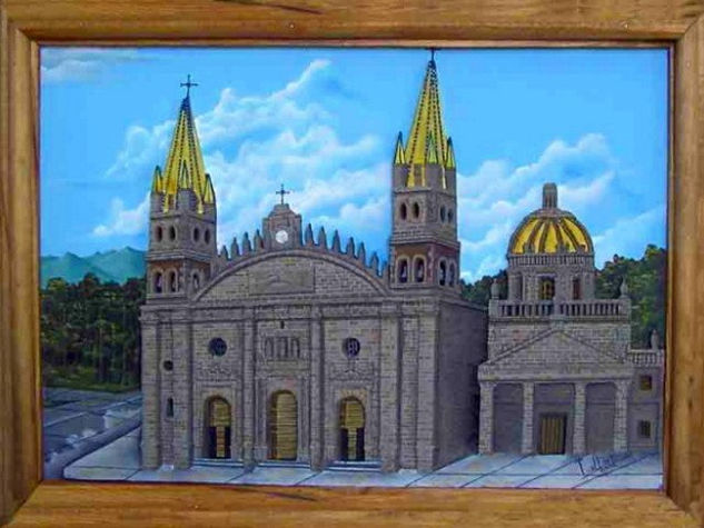 Catedral de GDL Acrílico Tabla Paisaje