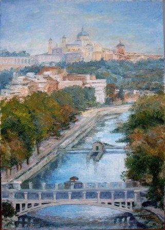 Rio Manzanares Oil Canvas Landscaping