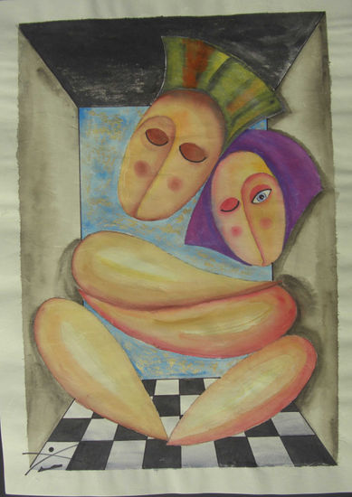 Matrimonio Watercolour Paper Figure Painting