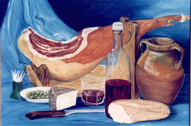 LA MERIENDA Oil Canvas Still Life Paintings