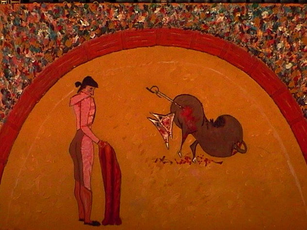 Escena de tauromaquia Óleo Tabla Figura