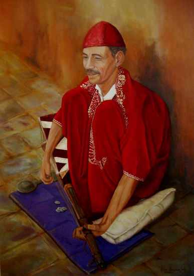 Acordes de un ghembá Oil Canvas Portrait