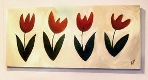 Tulipanes Acrylic Panel Floral Painting