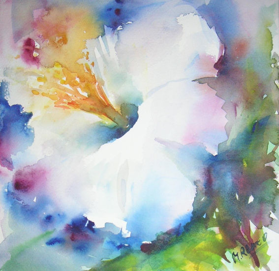 Pacifico. Acuarela. 30x30 cms. Watercolour Paper Floral Painting