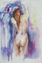 De espaldas. Acuarela. 30x40 cms.