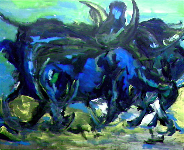 Toros de Agua Acrylic Canvas Animals