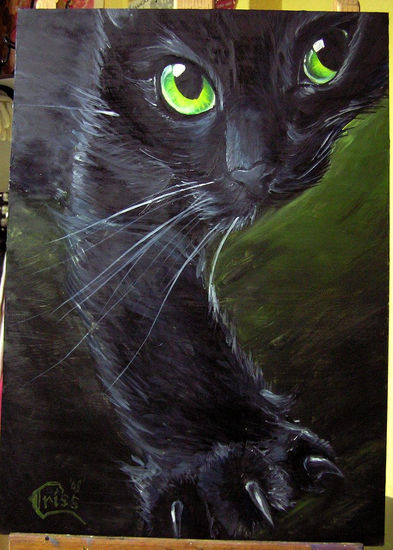 Lúgubre Felino Oil Panel Animals