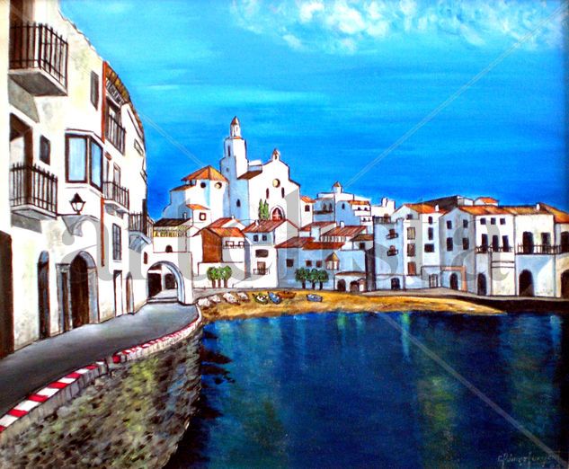 Pueblo de Cadaqués Acrylic Canvas Landscaping