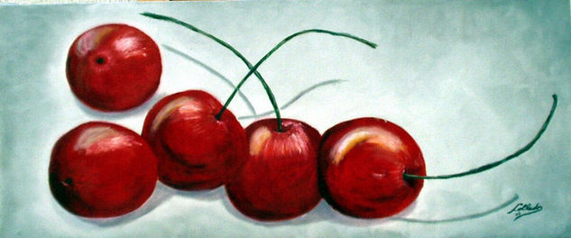 Simplemente cerezas Oil Canvas Still Life Paintings