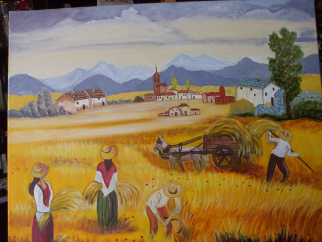 los segadores  hecho por teresa robles Oil Canvas Landscaping