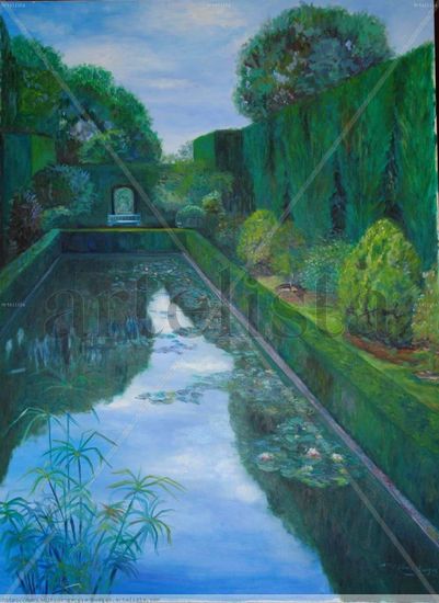 El banco azul Oil Canvas Landscaping