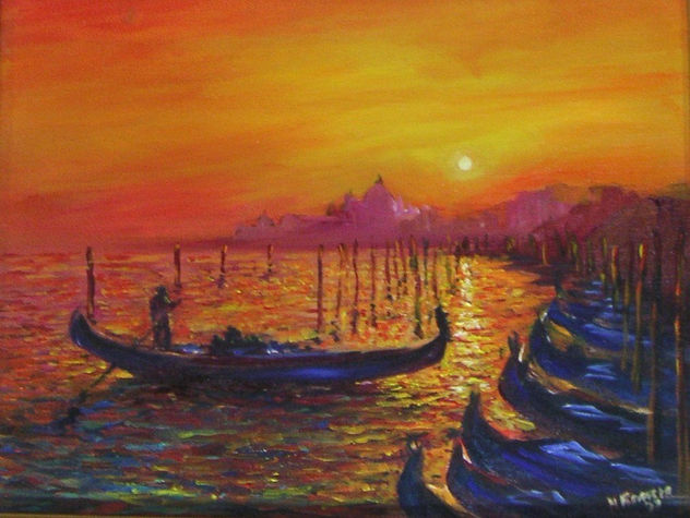 Iglesia de la Salud. Venecia. Oleo. 30x40 cms
