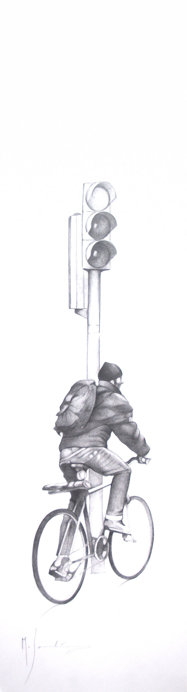 Hacia el trabajo II grafito s.papel 2007.JPG