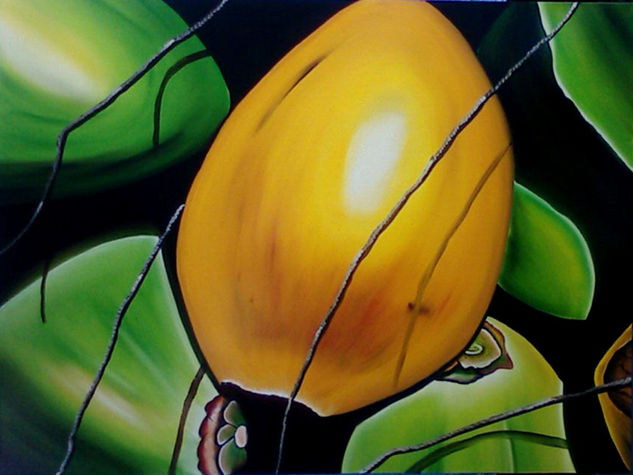 Coco amarillo / Yellow coconut Oil Canvas Still Life Paintings