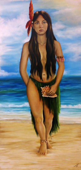 La India Oil Canvas Figure Painting