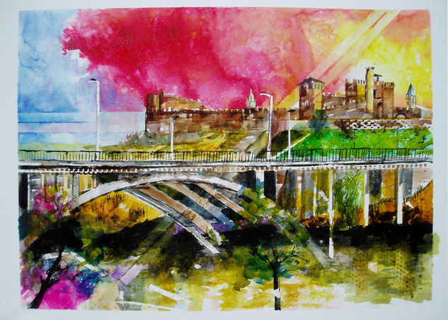 VISTA DE PONFERRADA (LEON) Watercolour Paper Landscaping