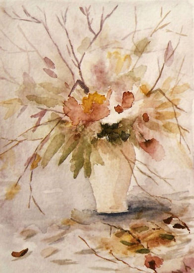 Flores 4 Watercolour Paper Floral Painting