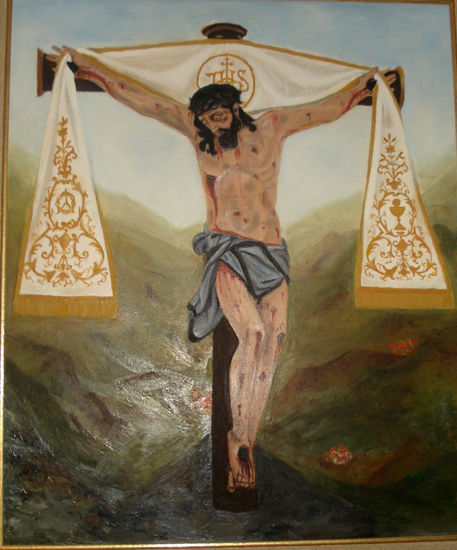 cristo del valle del jerte Óleo Lienzo Retrato