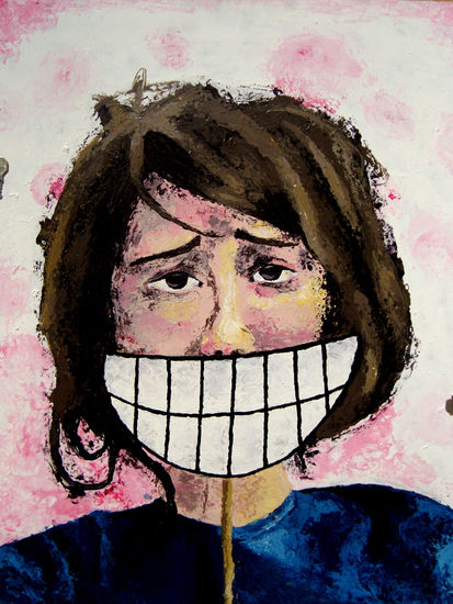 La Gran Y Falsa Sonrisa de Papel Otros Tabla Retrato