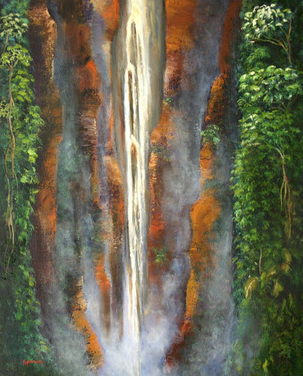 Mi fuente de agua Oil Canvas Landscaping