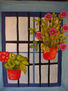 ventana CON REJAS Y FLORES