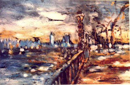 Paisaje azul