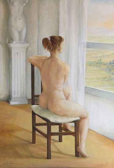 En contemplacion Oil Canvas Nude Paintings