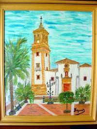 Iglesia Ntra. Sra. de La Palma y Plaza Alta de Algeciras Oil Canvas Landscaping