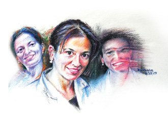 Composición de retratos de Mercè.